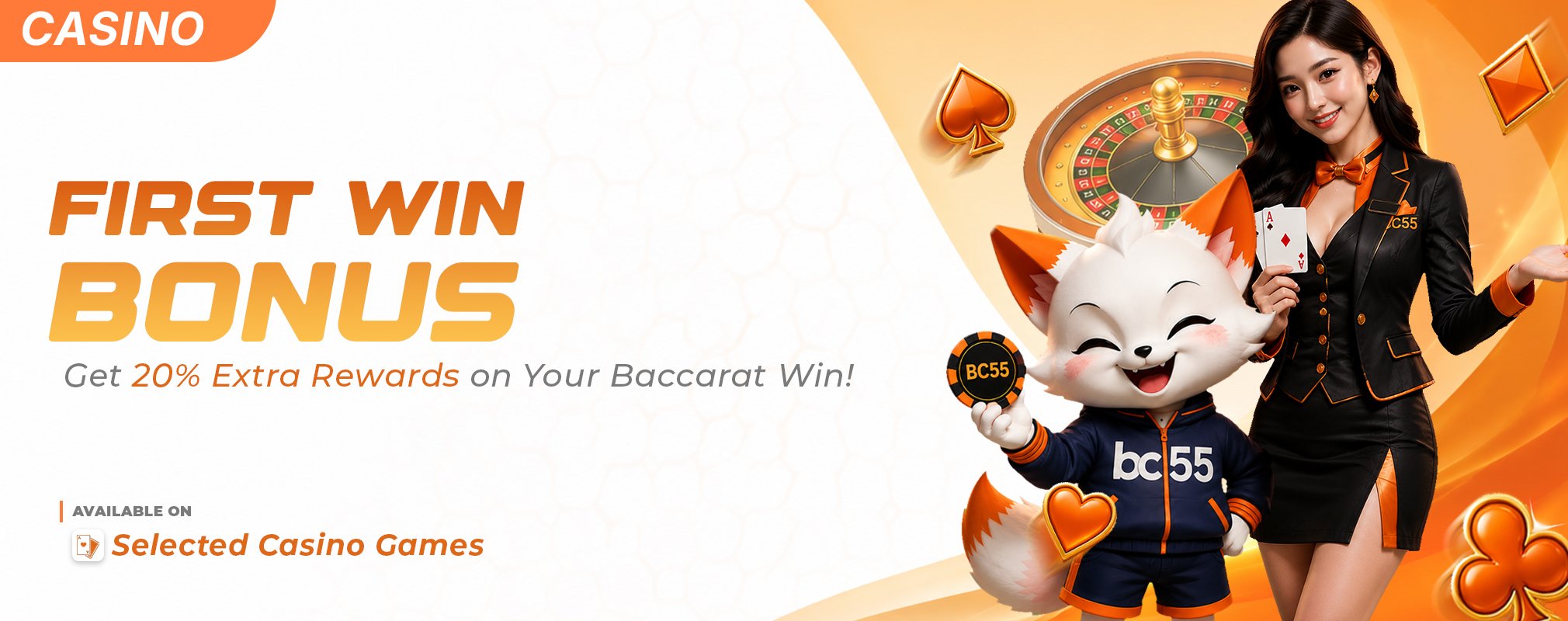 Bossclub55 live Baccarat first-bet promotion